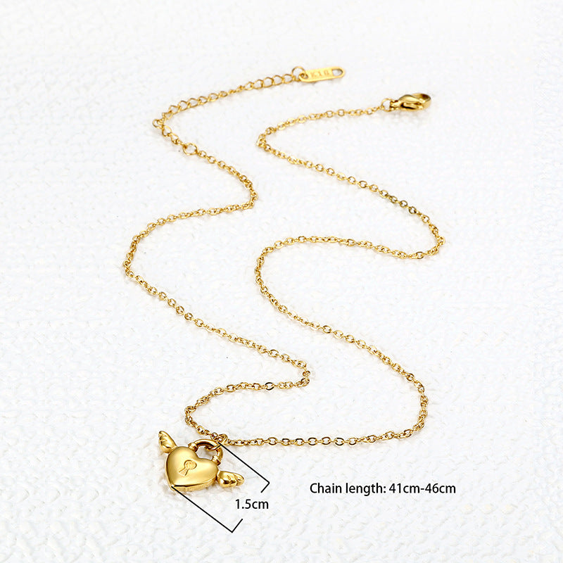 Light Luxury Minority Design Love Angel Wings Pendant Necklace