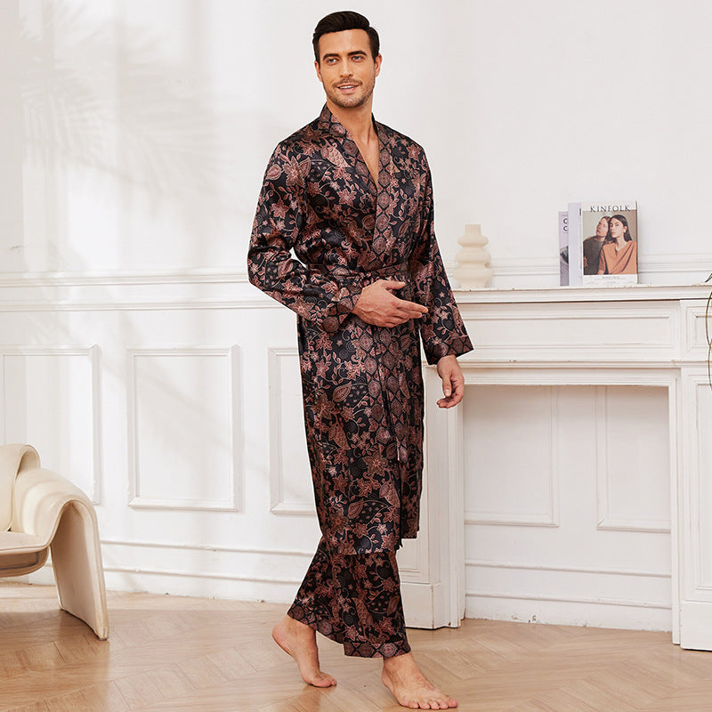 Men's Fall Thin Long Sleeve Pajamas