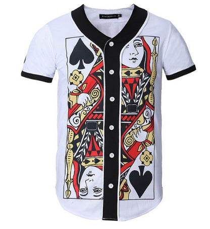 Breasted 3D Shirt Summer T Shirt Fashion Overshirt Baseball Jersey Teen Hip Hop Streetwear