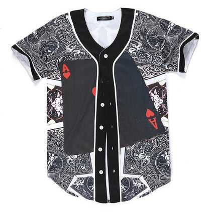 Breasted 3D Shirt Summer T Shirt Fashion Overshirt Baseball Jersey Teen Hip Hop Streetwear