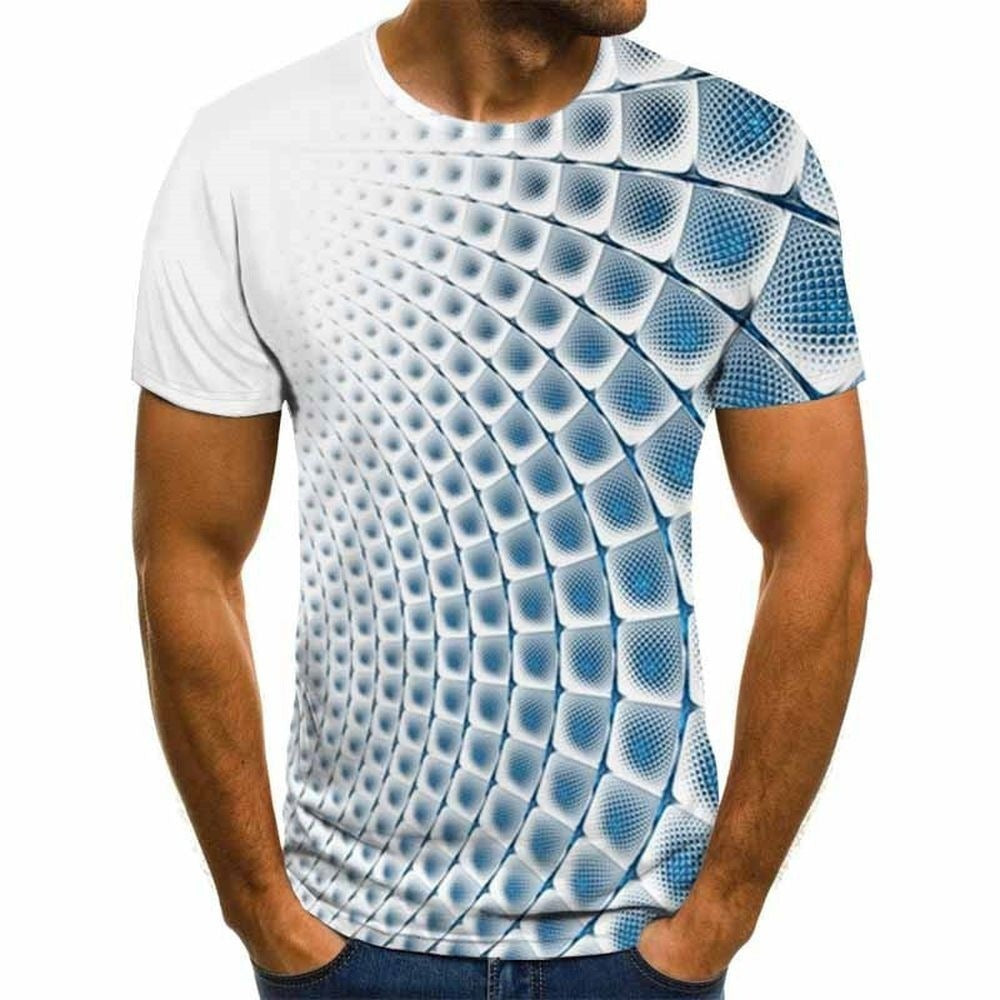 Trendy Fashion Novelty Multicolor 3D Graphic Printing T-shirt Men's Custom Streetwear Casual Wear