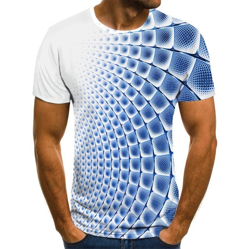 Trendy Fashion Novelty Multicolor 3D Graphic Printing T-shirt Men's Custom Streetwear Casual Wear