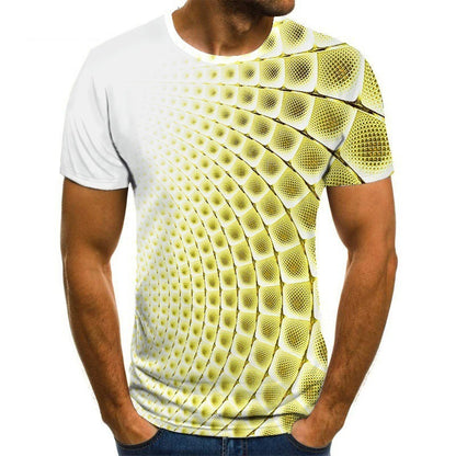 Trendy Fashion Novelty Multicolor 3D Graphic Printing T-shirt Men's Custom Streetwear Casual Wear