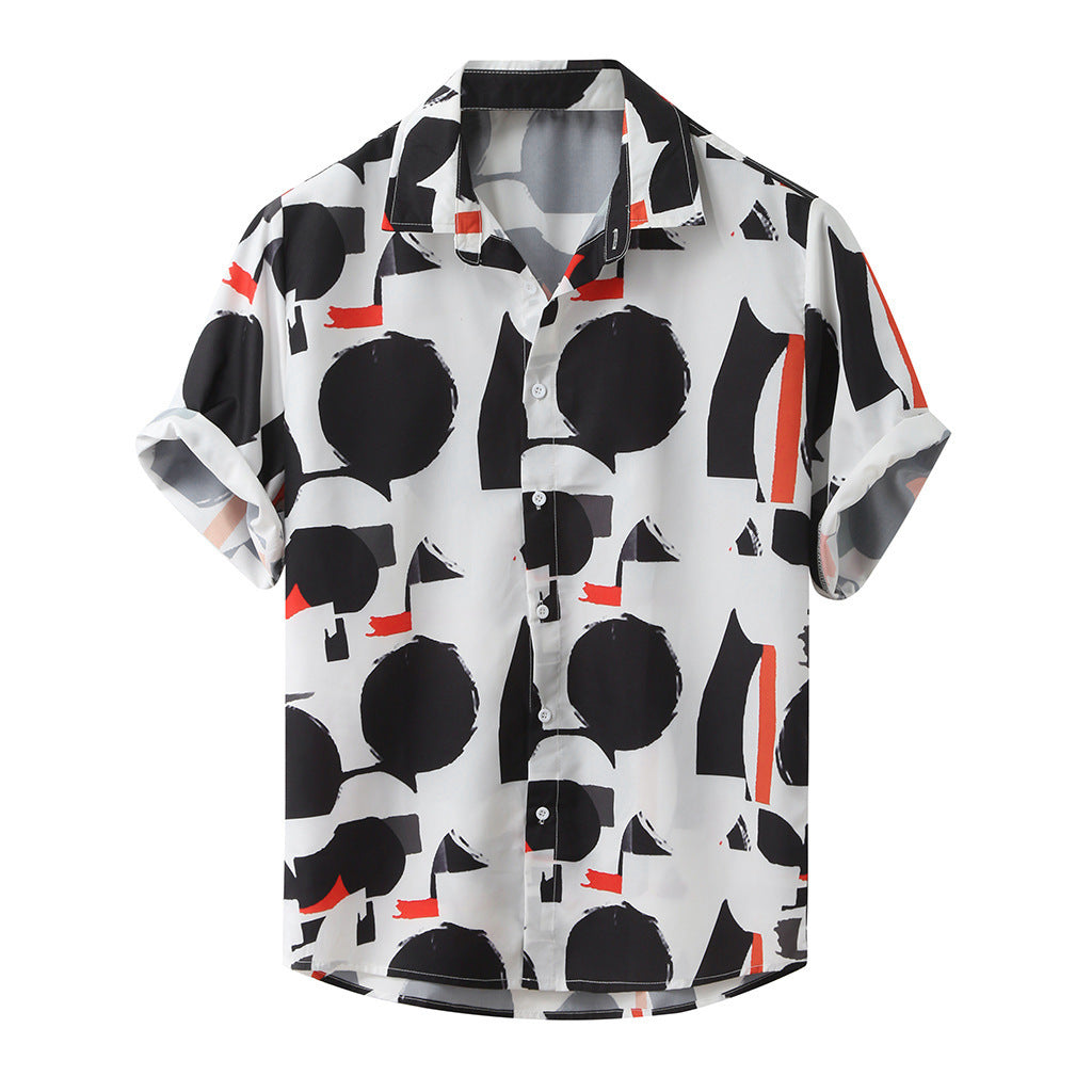 Printed Summer Shirts Streetwear Ethnic Style Mens Blouse