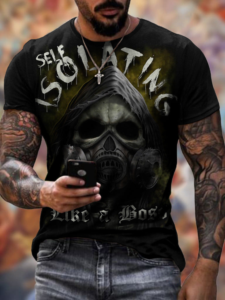 Skull pattern men's t-shirt horror O-neck t-shirt summer fashion top boy clothing large size streetwear men's hip hop 3D shirt