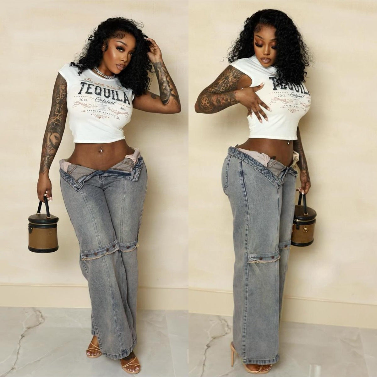 Y2k Baggy Wide Leg Jeans Women Vintage Streetwear Washed Denim Pants Grunge Basic Slouchy Trousers