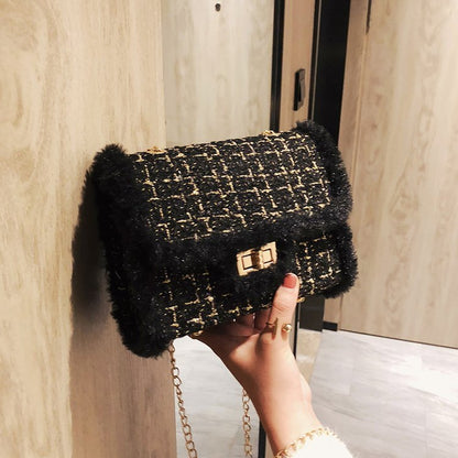 Fashion One Shoulder Printed Plaid Crossbody Bag