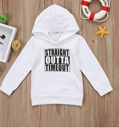 Children's hooded sweater letter top