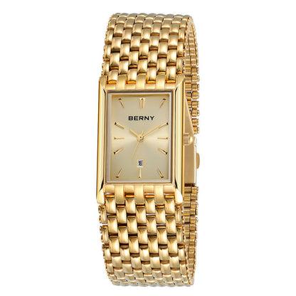 Ultra-thin Gold Quartz Watch Rectangular Men's Watch