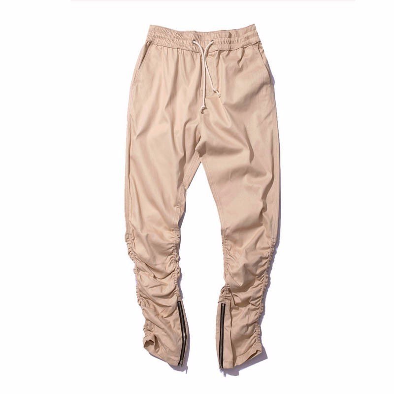 Streetwear Harem Pants Men Draw String Elastic Waist Hip Hop Pants Leg Opening Zipper Male Trousers kanye justin bieber pants