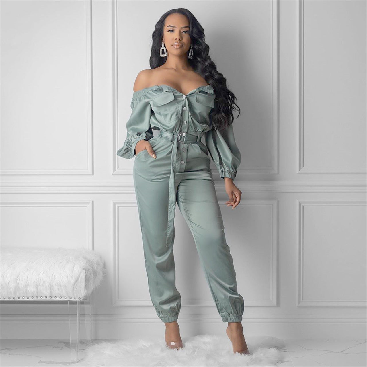 Women's Streetwear Sexy Off Shoulder Jumpsuit