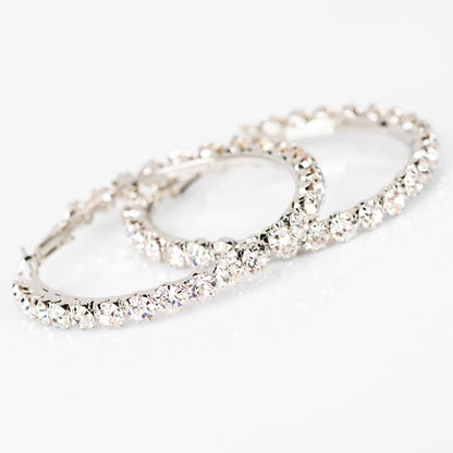 Popular Geometric Single Row Diamond Rhinestone Ear Ring