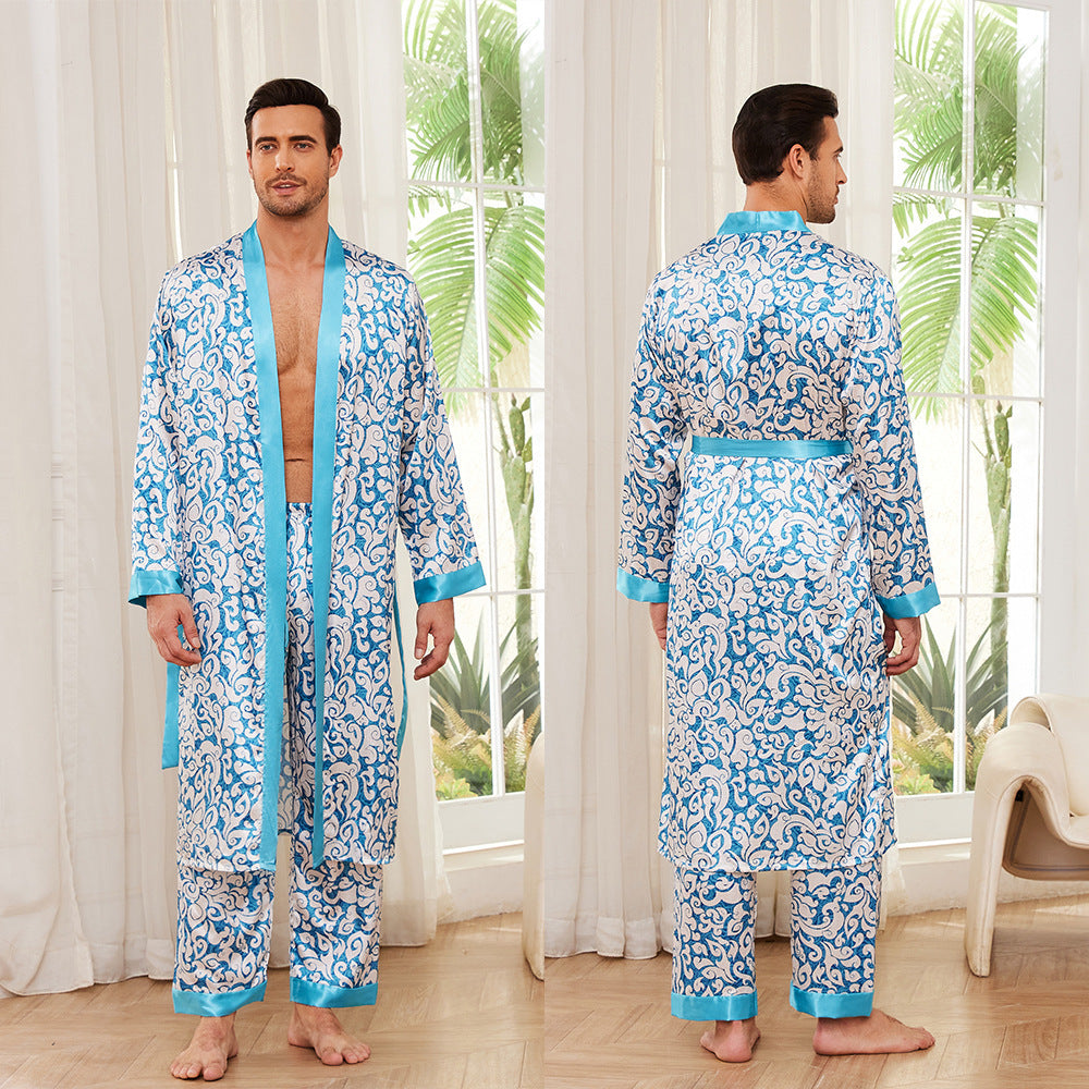 Men's Fall Thin Long Sleeve Pajamas