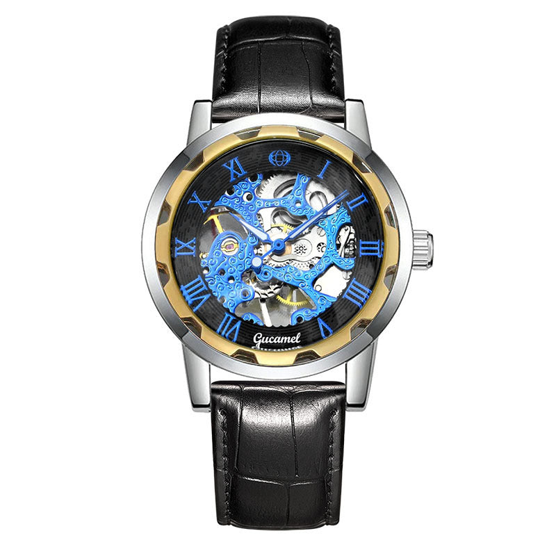 Steel Strip Hollow Gold Manual Mechanical Watch