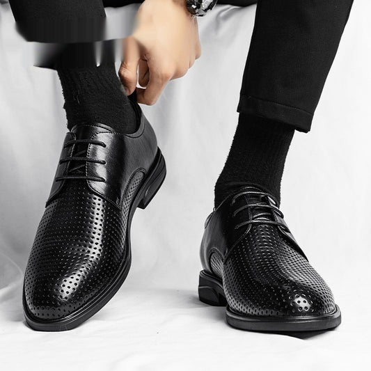 Men's Leather Shoes Business Formal Wear Hollow Out