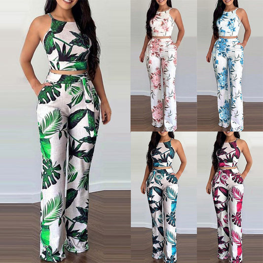 Urban Casual Printed Women's Pants Suit