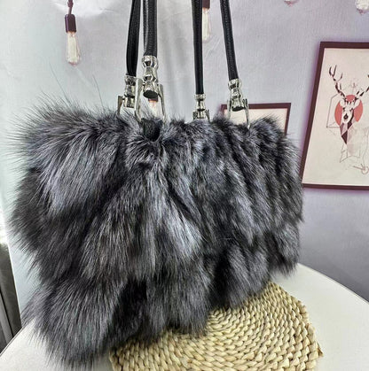 Women's Korean-style One-shoulder Crossbody Fox Fur Bag