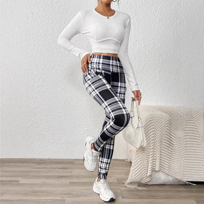 Extra Thick Lambswool Printed Leggings For Women Winter