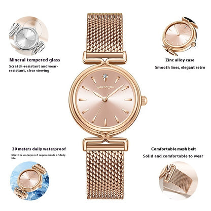 Women's Retro Mesh Strap Watch Outdoor All-matching