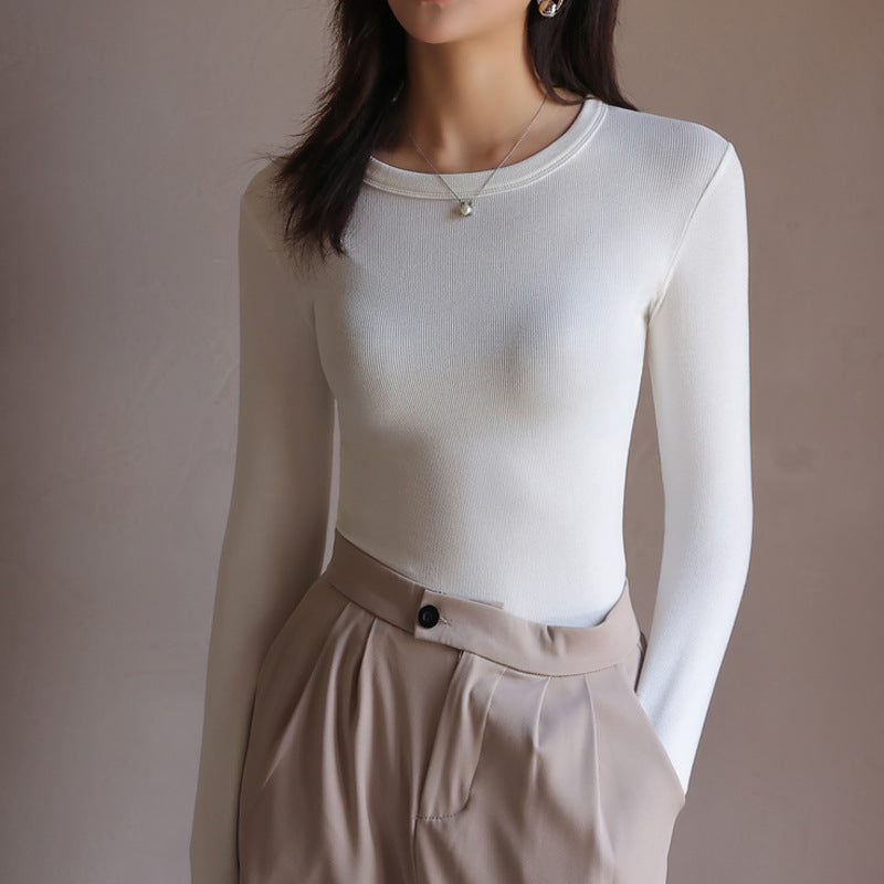 Modal Round Neck Bottoming Shirt Female Suit Slim Fit Inner Wear High Sense