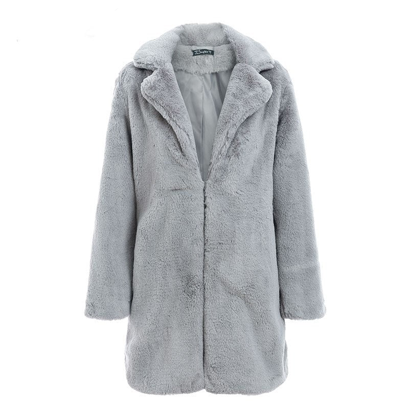 women faux fur coat streetwear