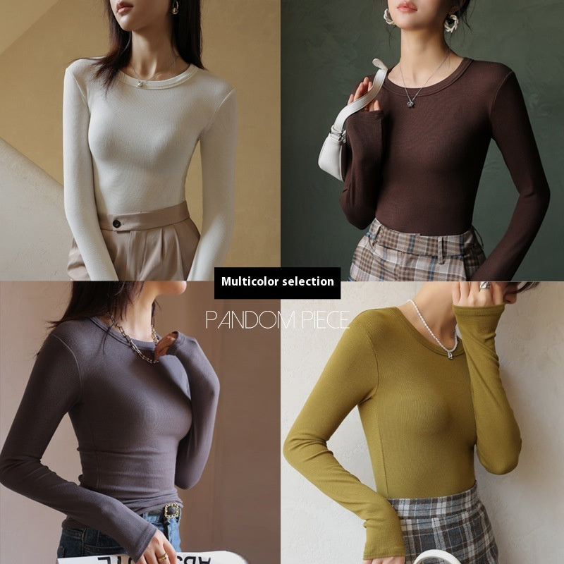 Modal Round Neck Bottoming Shirt Female Suit Slim Fit Inner Wear High Sense