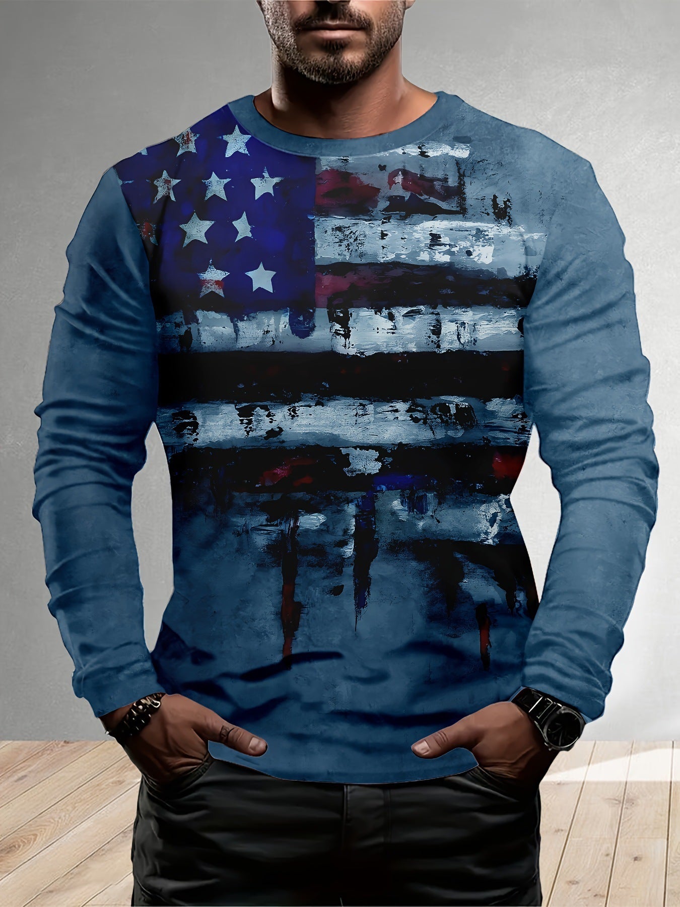 European And American Style Long Sleeve Men's Daily Casual Style XINGX Printing