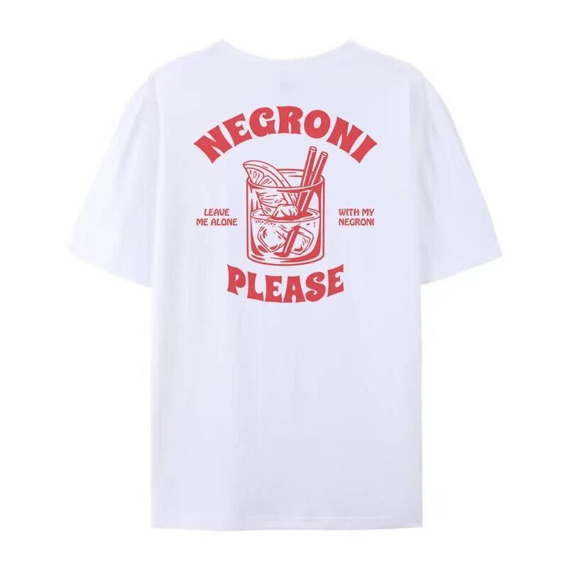 Negroni Please Graphic T-Shirts Vintage Streetwear Women Cut