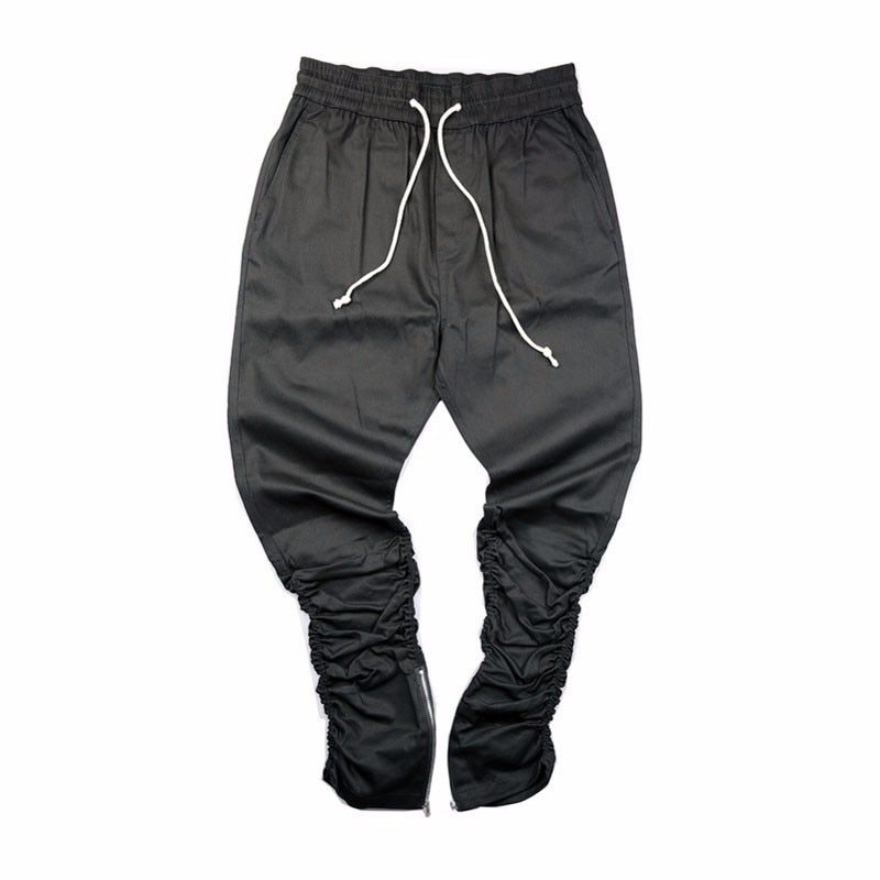 Streetwear Harem Pants Men Draw String Elastic Waist Hip Hop Pants Leg Opening Zipper Male Trousers kanye justin bieber pants