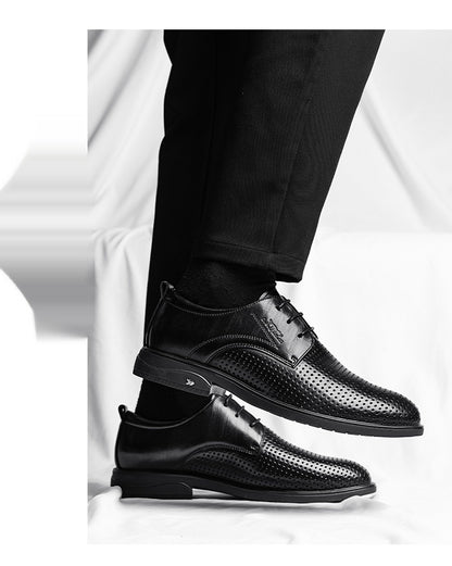 Men's Leather Shoes Business Formal Wear Hollow Out