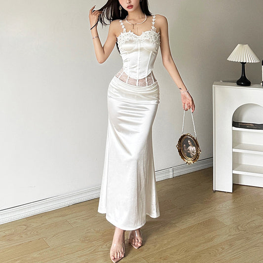 Slim-fitting Suspenders Vest Fashion High Waist Skirt Suit