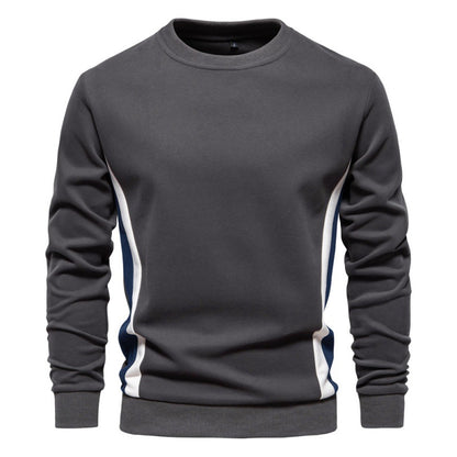 Men's Casual Slim Fit Round Neck Long Sleeves Patchwork Sweater