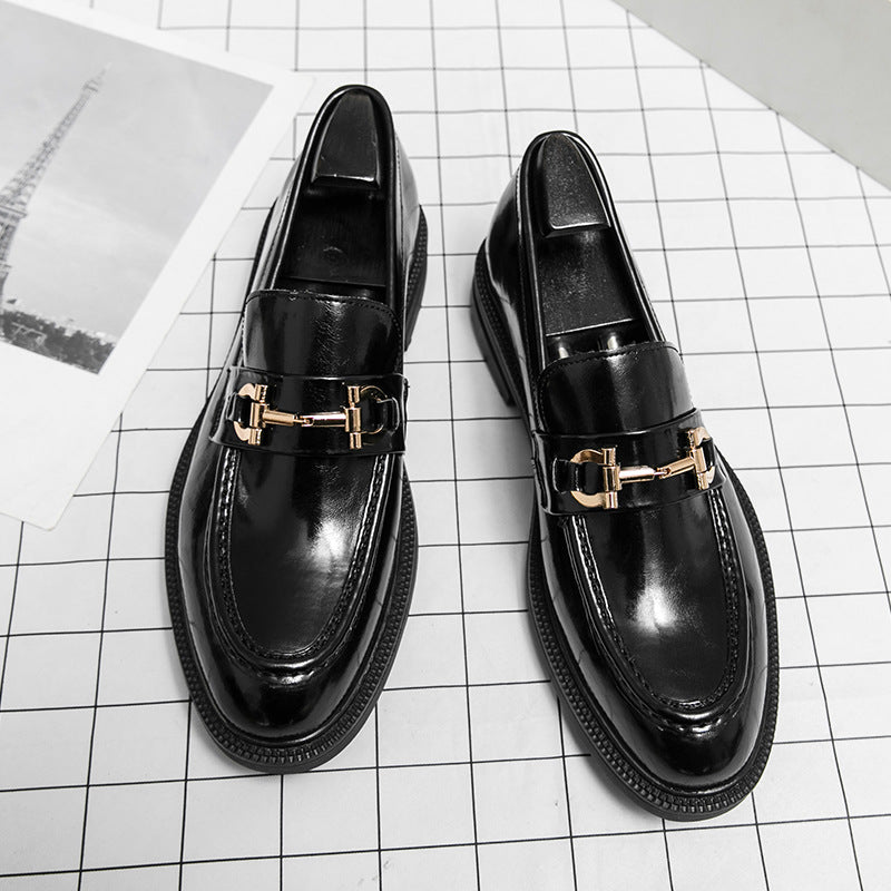 Horsebit Loafers Male Fashion Formal Wear Lace-up Platform