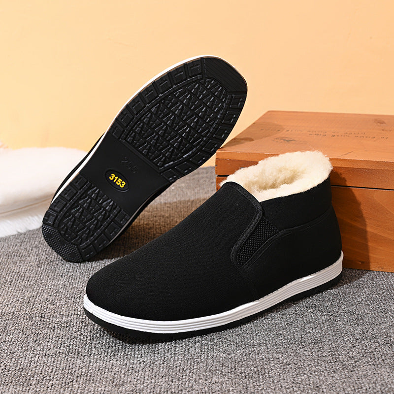 Fashion Personality Winter Canvas Thermal Shoes Men