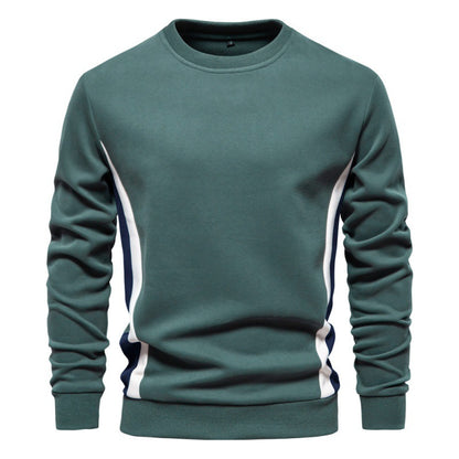 Men's Casual Slim Fit Round Neck Long Sleeves Patchwork Sweater