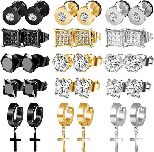 5 Pairs Of High Quality Stainless Steel Anti-allergy Earings Set