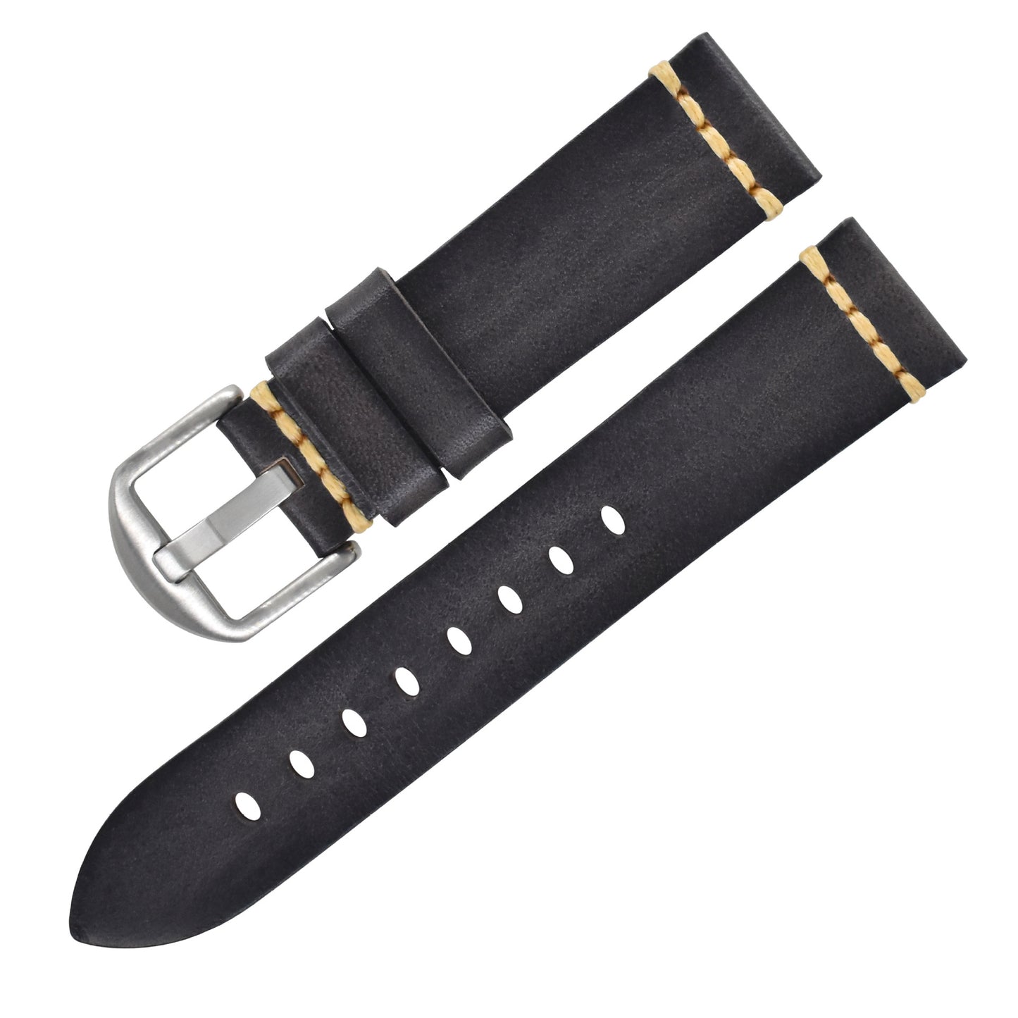 First Layer Cowhide Handmade Leather Watch Strap Vintage Strap 20mm Pin Buckle