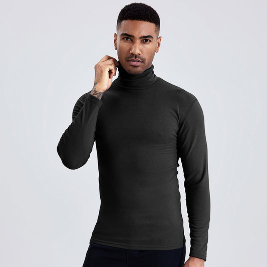 Men's Turtleneck Long Sleeve T-shirt Thermal Bottoming Shirt