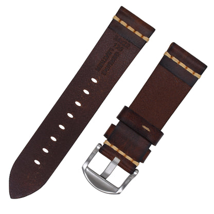 First Layer Cowhide Handmade Leather Watch Strap Vintage Strap 20mm Pin Buckle