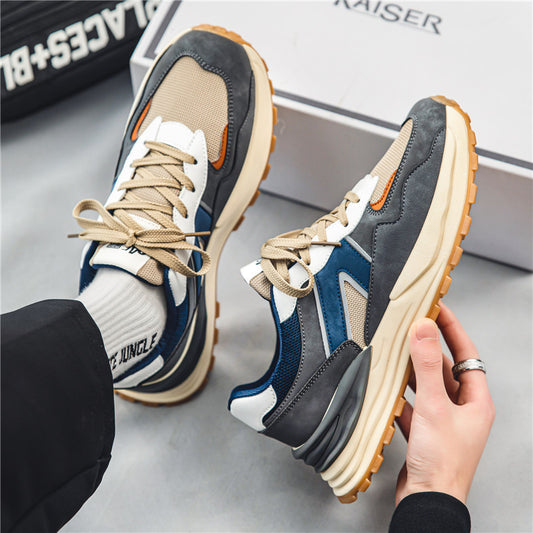 Niche Sports Autumn Breathable Mesh Casual Men Platform Height Increasing Shoes