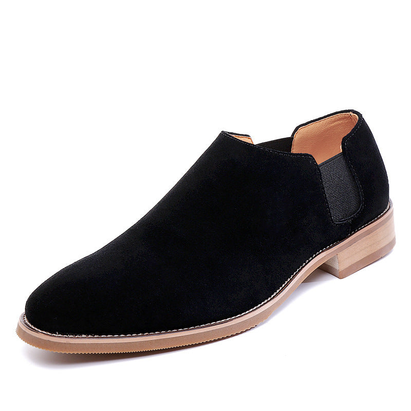 Korean Style Pointed Casual Shoes British Style Retro Suede