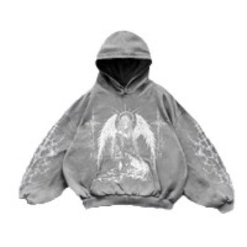 Hooded Printed Hip Hop Y2g Streetwear Sweatshirt