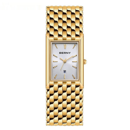 Ultra-thin Gold Quartz Watch Rectangular Men's Watch