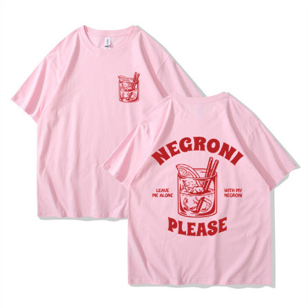 Negroni Please Graphic T-Shirts Vintage Streetwear Women Cut