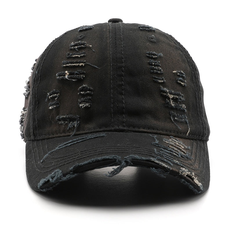 Retro Pure Color Washed Hole Light Board Baseball Cap