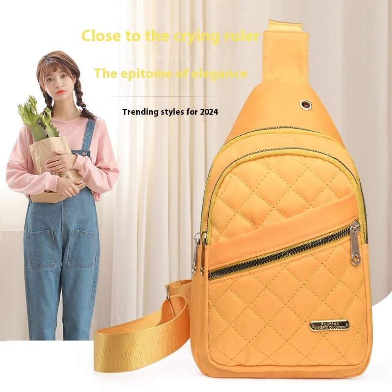 Nylon Chest Bag Women's Fashion Rhombus Crossbody Bag