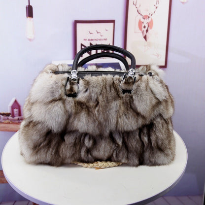 Women's Korean-style One-shoulder Crossbody Fox Fur Bag