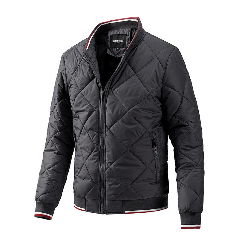 Men's Fashionable Urban Rhombus Quilted Jacket