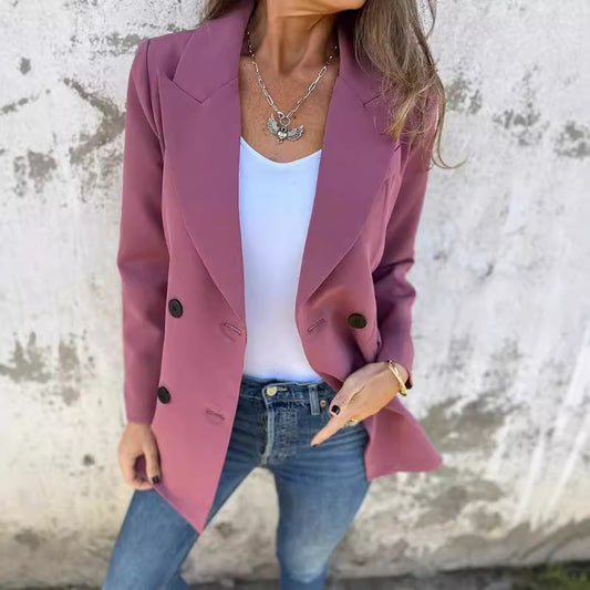 European And American Urban Women's Fashion Lapel Long Sleeve Casual Jacket